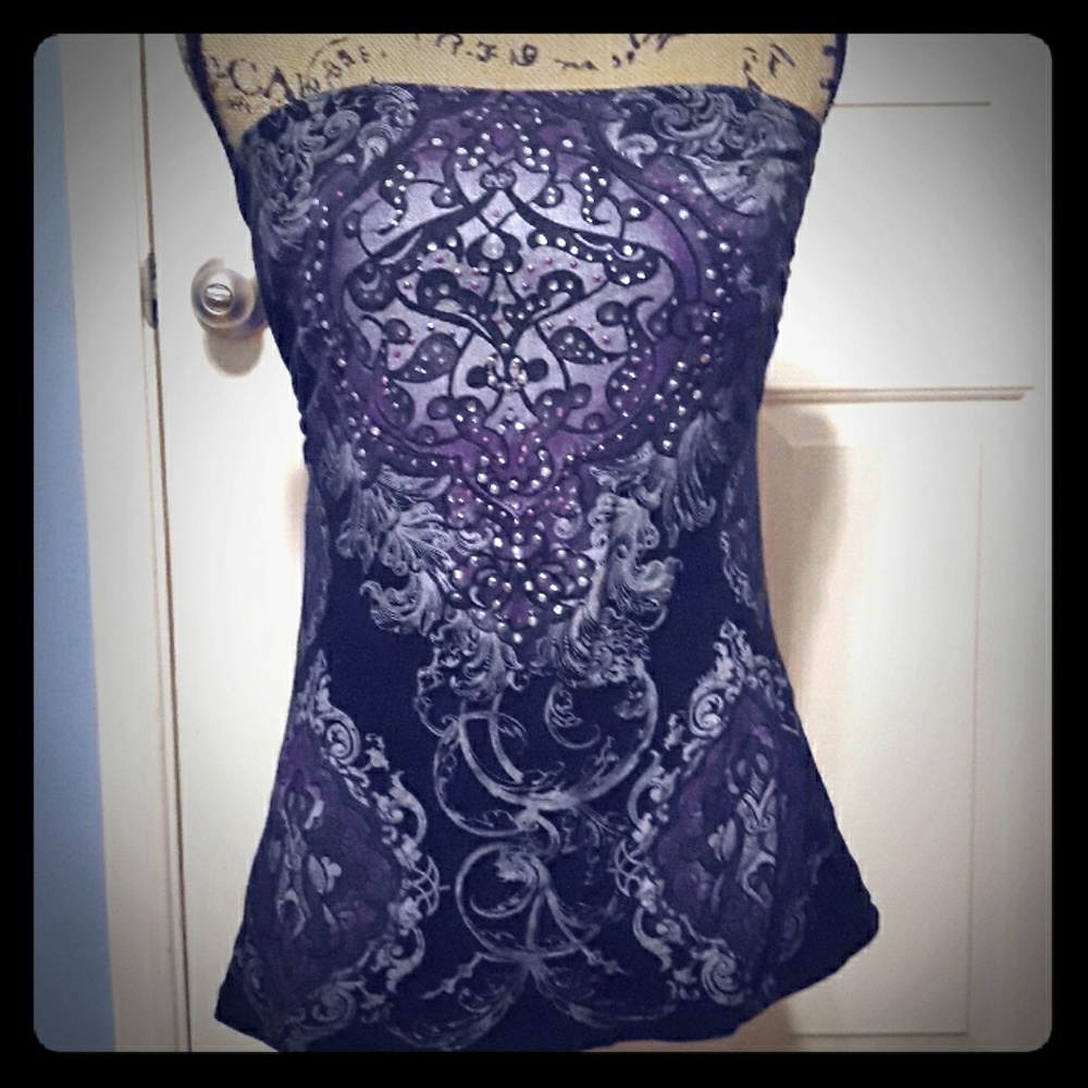 SEXY BLACK AND PURPLE GEMSTONE HALTERS TOP 🤩🤩🤩